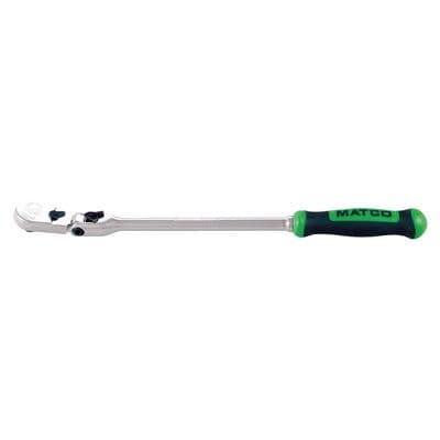 1/4" DRIVE 10-3/4" LONG LOCKING FLEX RATCHET WITH ERGO HANDLE - GREEN