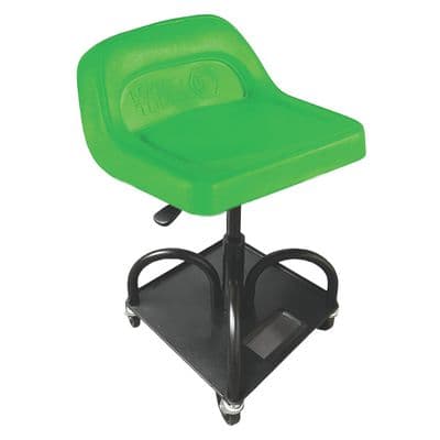 ADJUSTABLE HIGH BACK PADDED MECHANIC'S SEAT - GREEN