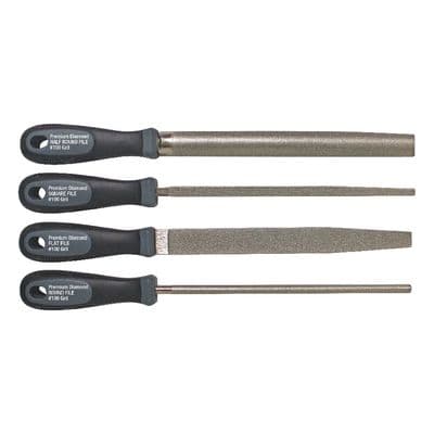 4 PIECE 8" DIAMOND FILE SET