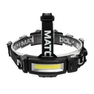 200 LUMENS SLIM PROFILE RECHARGEABLE COB LED HEADLAMP-BLACK